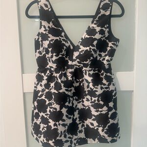 Kate Spade Black and White Floral Blouse